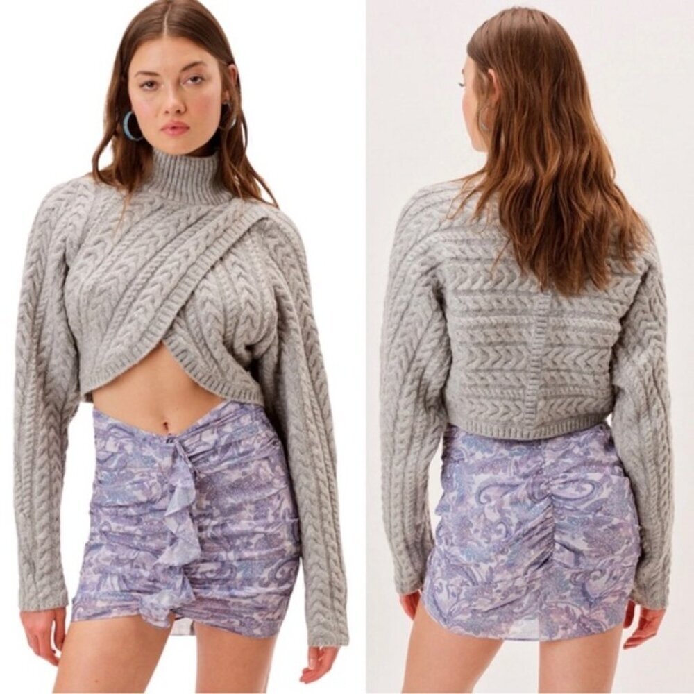 NWT for love & lemons Annabelle Paisley Chiffon Cascading Ruffle Mini Skirt Sz S